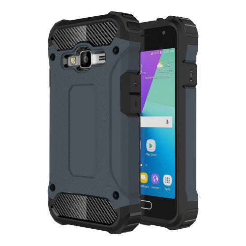 Samsung Galaxy J1 Mini Prime Case, Armor TPU + PC Combination Case (Dark Blue)