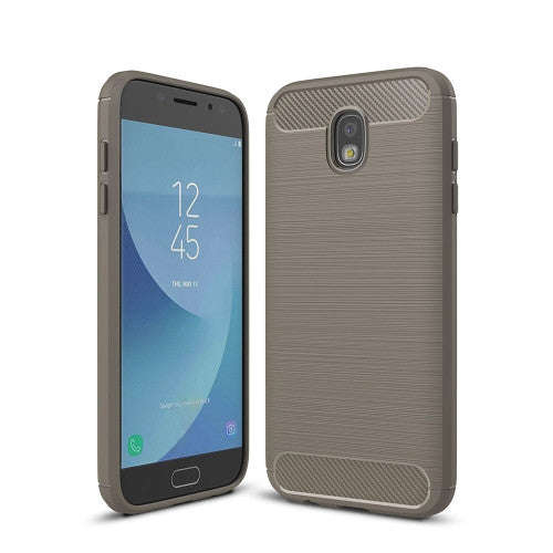 For Samsung Galaxy J730 / J7 Pro Brushed Texture Carbon Fiber Shockproof TPU Rugged Armor Protect...