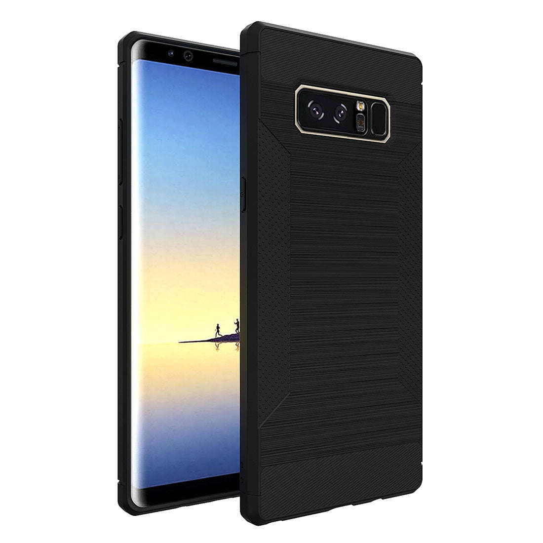 For Samsung Galaxy Note 8  Brushed Texture TPU Anti-slip Soft Protective Case (Black)