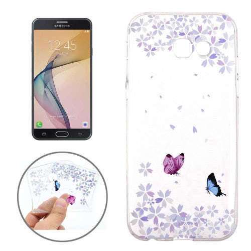For Samsung Galaxy J3 (2017) / J3 Prime Colorful Butterflies Pattern Soft TPU Protective Back Cov...