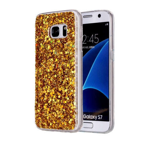 For Samsung Galaxy S7 / G930 Glitter Powder Soft TPU Protective Case (Gold)