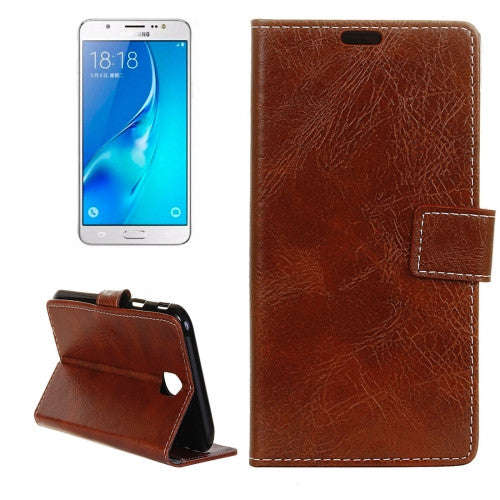 For Samsung Galaxy J7 (2017) Retro Crazy Horse Texture Horizontal Flip Leather Case with Holder &...