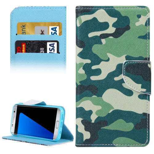For Samsung Galaxy S7 Edge / G935 Camouflage Pattern Horizontal Flip Leather Case with Holder & C...