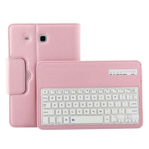For Samsung Galaxy Tab E 9.6 / T560 2 in 1 Detachable Bluetooth Keyboard Litchi Texture Leather C...