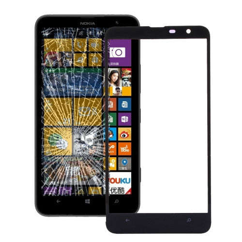 iPartsBuy for Nokia Lumia 1320 Front Screen Outer Glass Lens(Black)