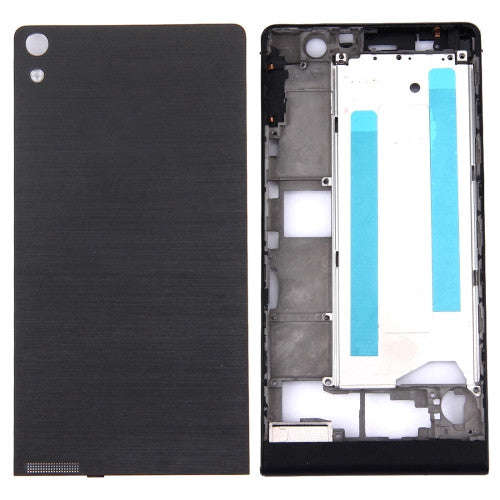 iPartsBuy Huawei Ascend P6 Battery Back Cover + Front Housing LCD Frame Bezel Plate(Black)