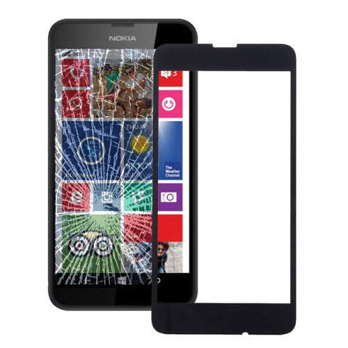 iPartsBuy for Nokia Lumia 630 Front Screen Outer Glass Lens(Black)