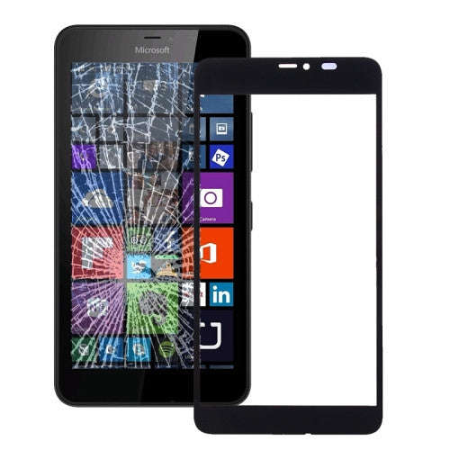 iPartsBuy for Microsoft Lumia 640 XL Front Screen Outer Glass Lens(Black)