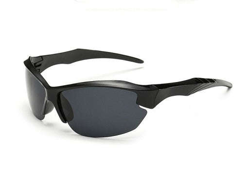 Men'S Half-Frame Polarized Sunglasses (Lens Colour: Black rimmed gray tablets)