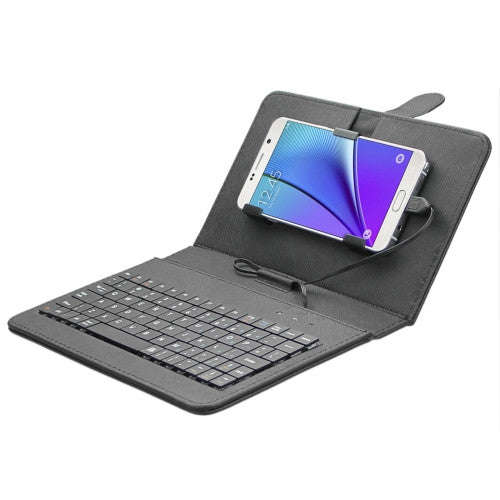 ENKAY Wired Keyboard Leather Protective Case with Holder for Android Tablet / Android Mobile Phon...