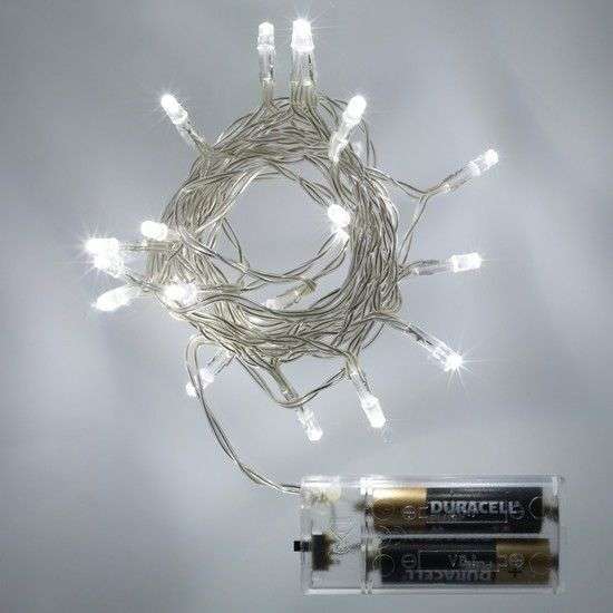 Cream LED Battery Cotton Ball String Light - beige / cotton
