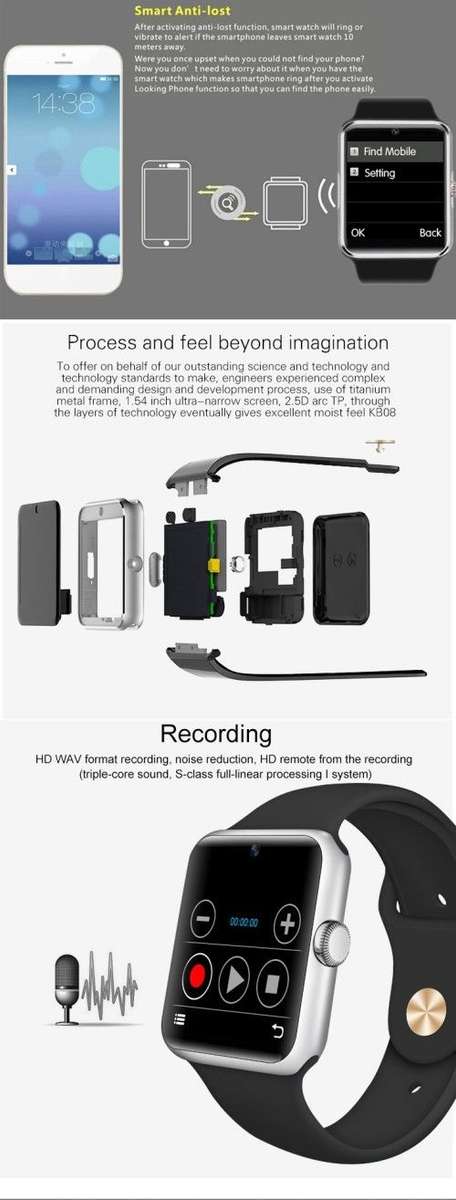 KB08 Smart Watch (Black)