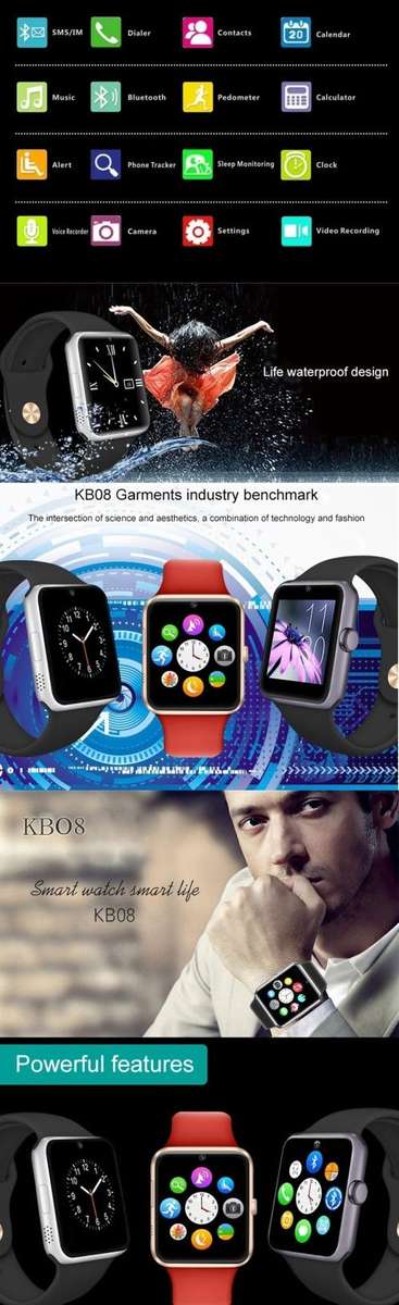 KB08 Smart Watch (Black)