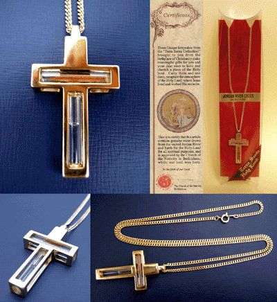 Holy Jordan River Gold Cross pendant