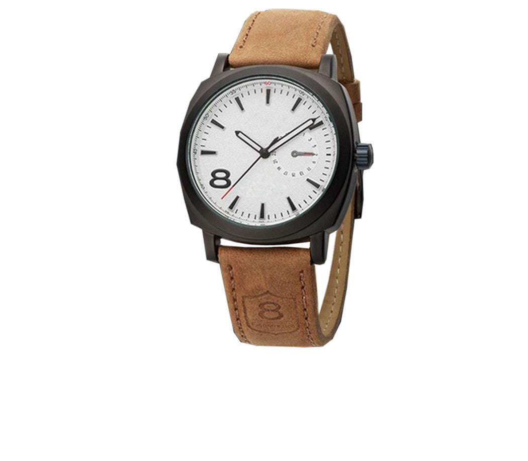 Men's Watches Leather Strap Quartz Watch Wrist Watch - white