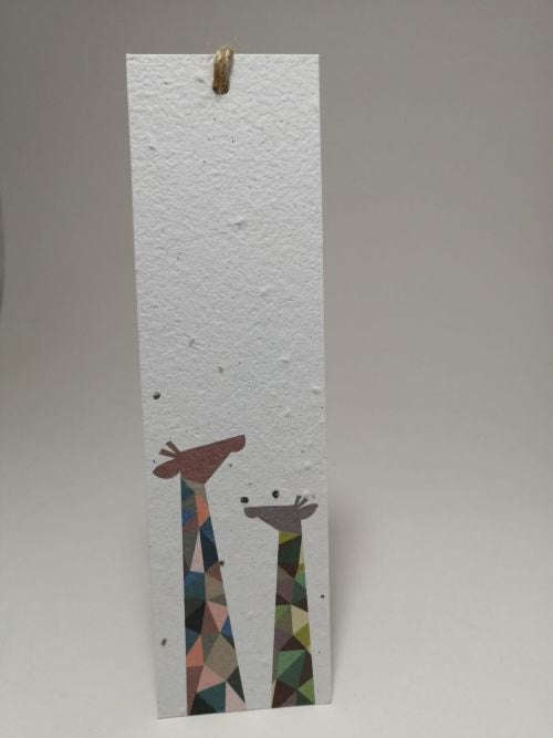 Growing Paper - Bookmark - Giraffe - Flowers
