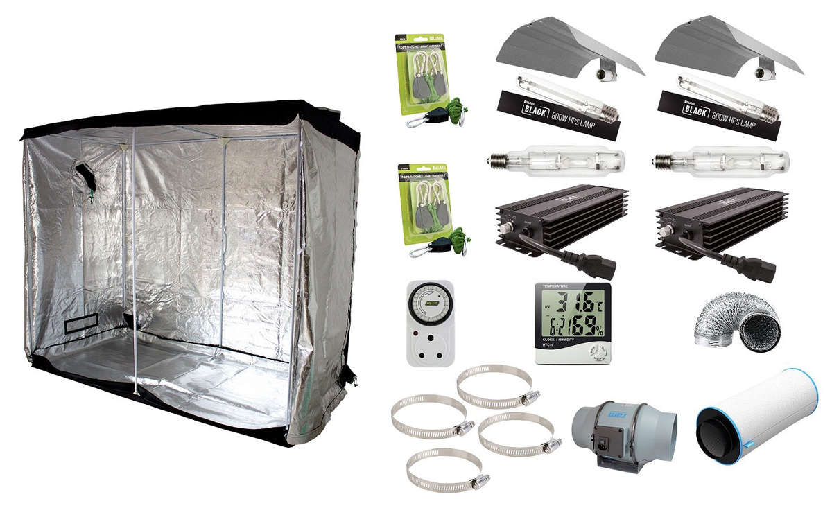 Grow Tent Combo - The Serious Grower - 240 x 120 Tent, HPS & MH Lighting & More - Hydroponic Grow...