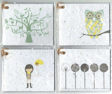 Growing Paper - Gift Tag Pack - 4 Gift Tags - Pack Four - Mixed Herbs