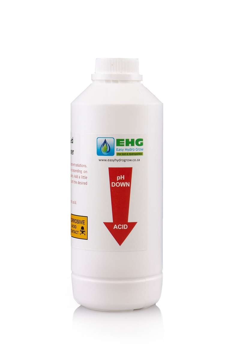 EHG (Easy Hydro Grow) - PH Up / PH Down - Hydroponic / Soil Additive - EHG PH Down - 1 liter