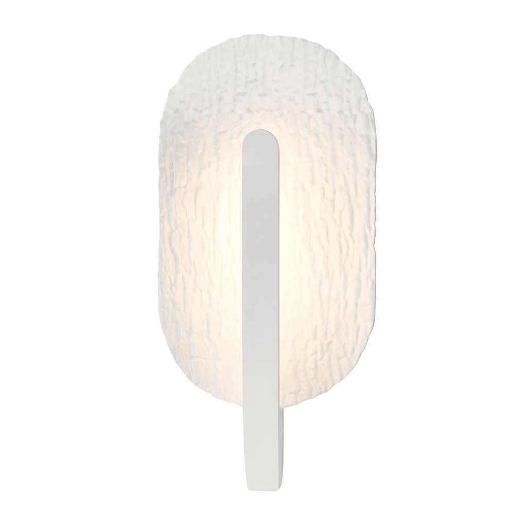 Oval White Leaf LED Wall Light