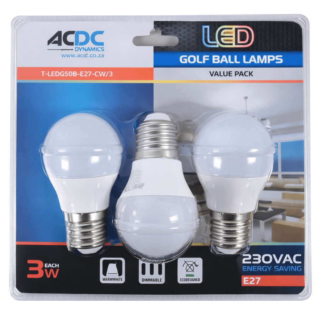 LED Golf Ball - 3W E27/B22 Value Pack