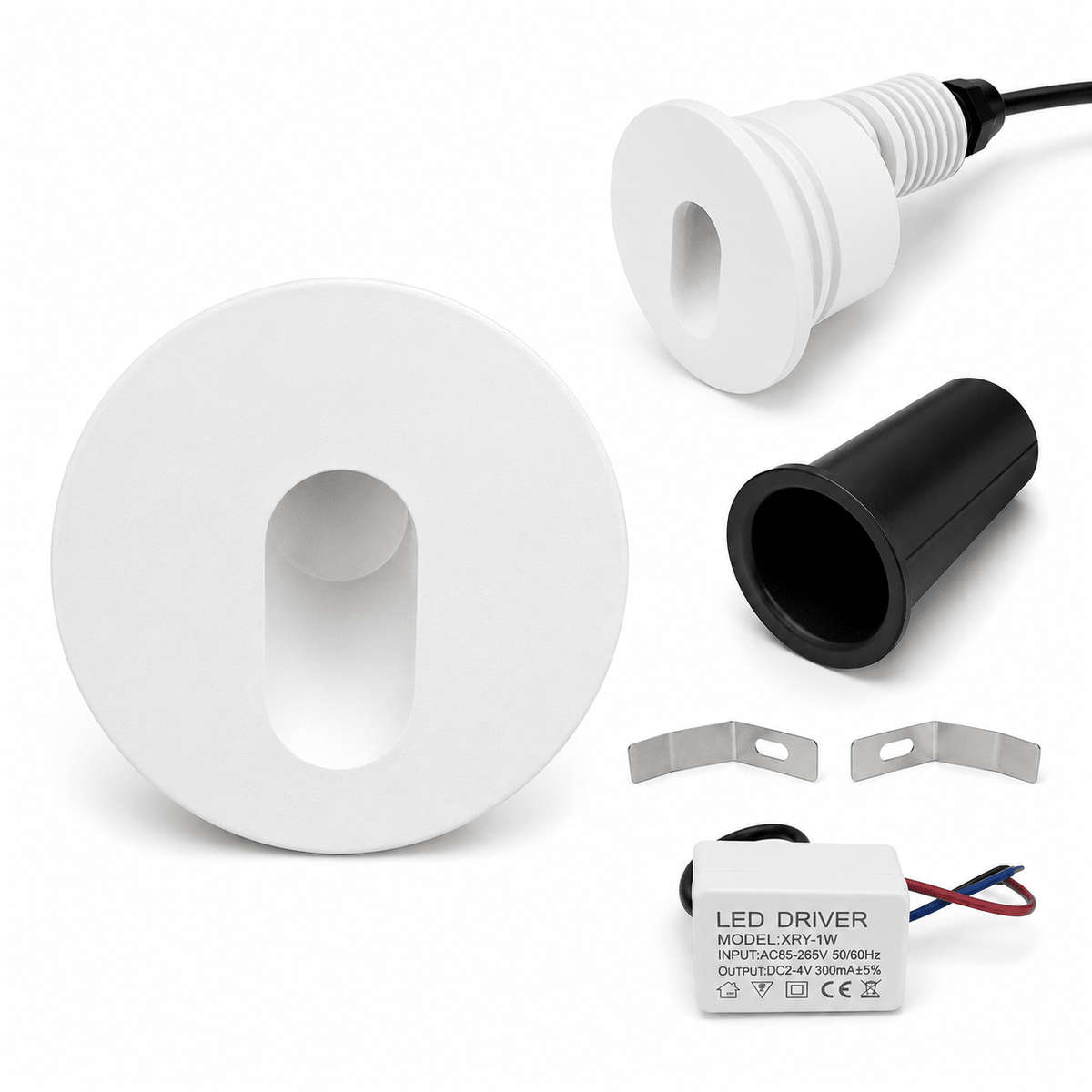 White LED Round Recessed Step Light - IP54 Warm White