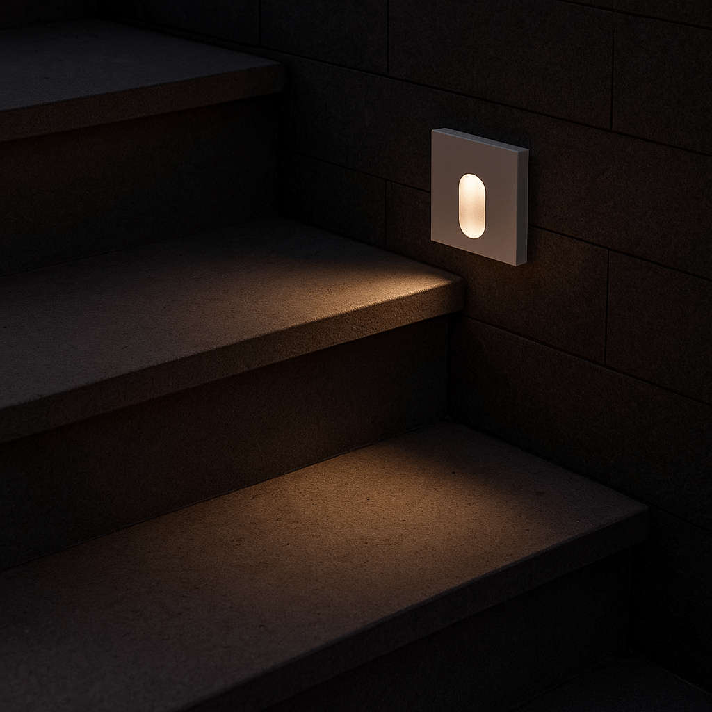 Square Warm White LED Recessed Step Light - IP54