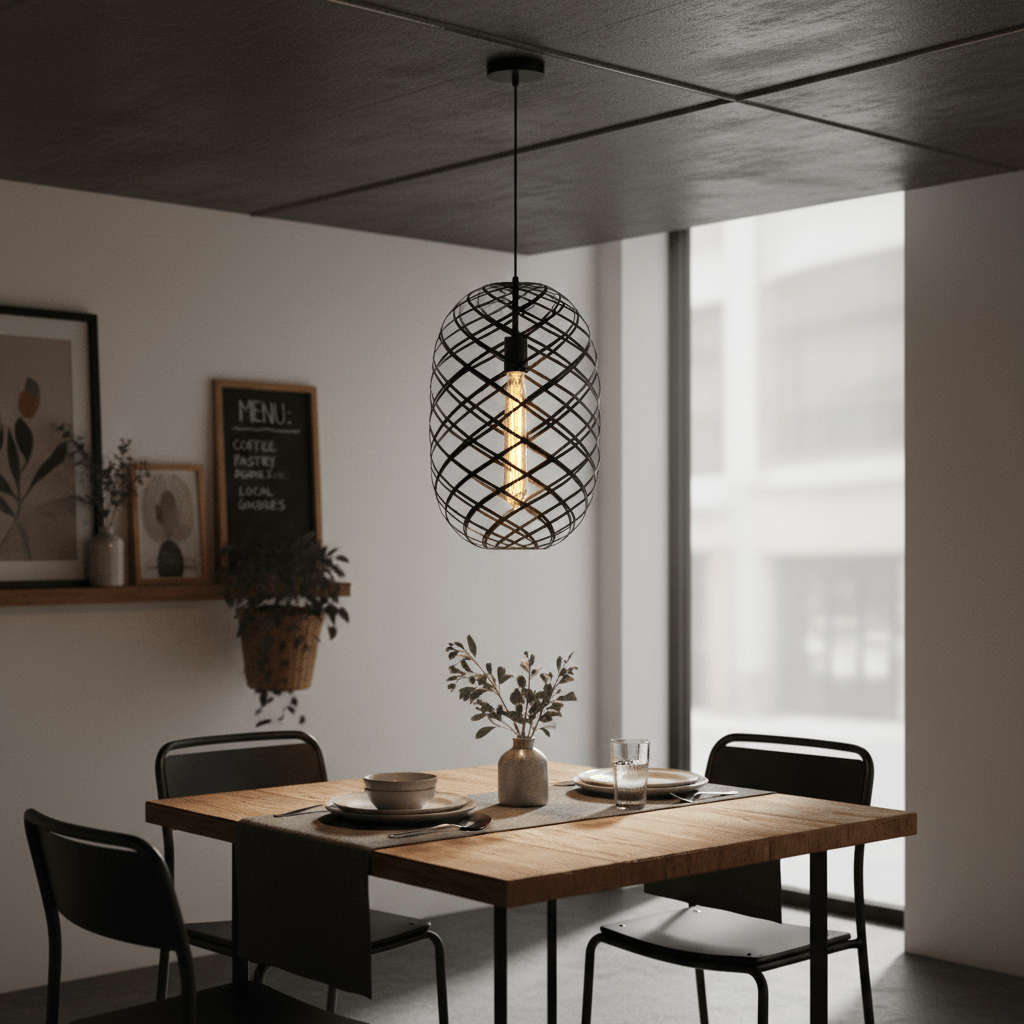 Nest Pendant Black - Metal Wire Mesh