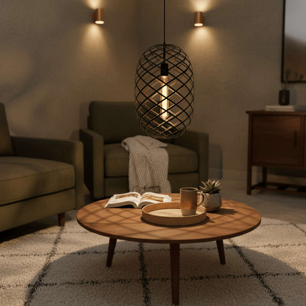 Nest Pendant Black - Metal Wire Mesh
