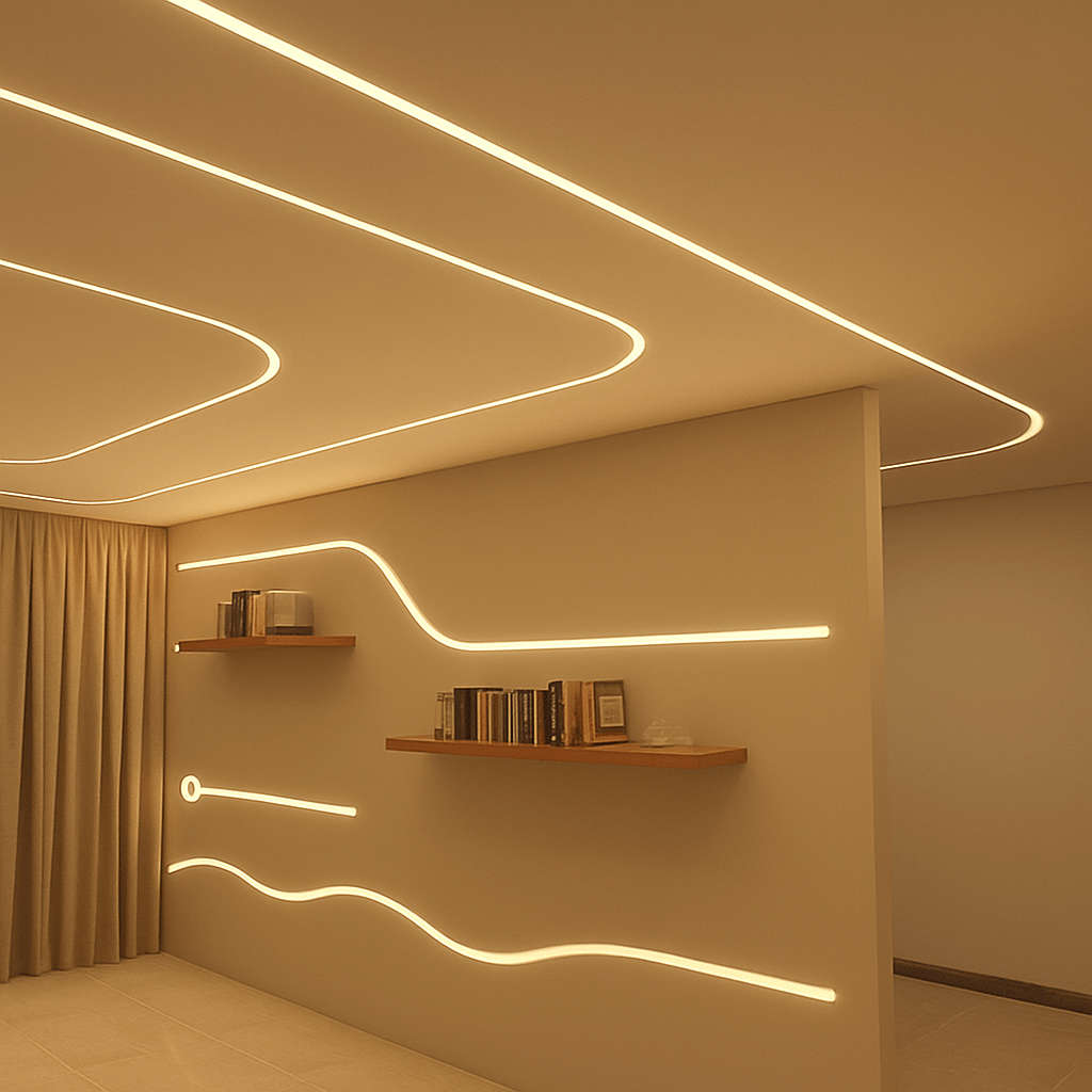 Side Bending Flexible Silicone Profile - 6mm x 12mm