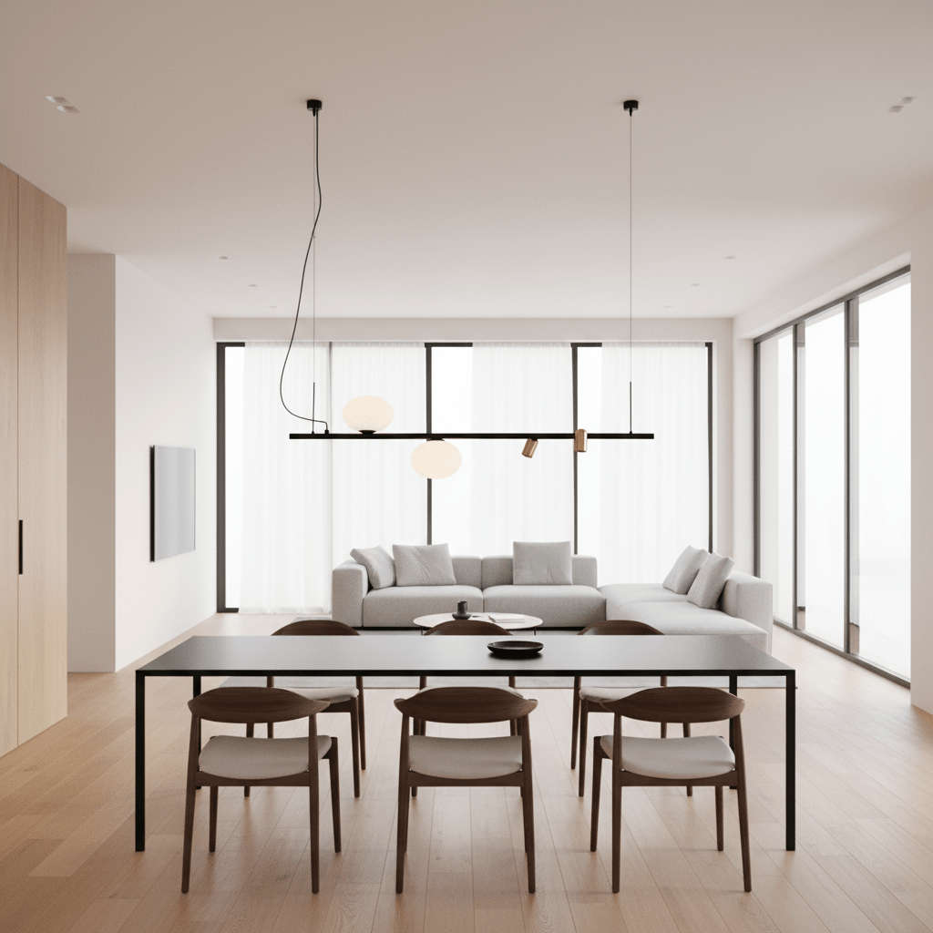 Asta Black Linear Pendant Light