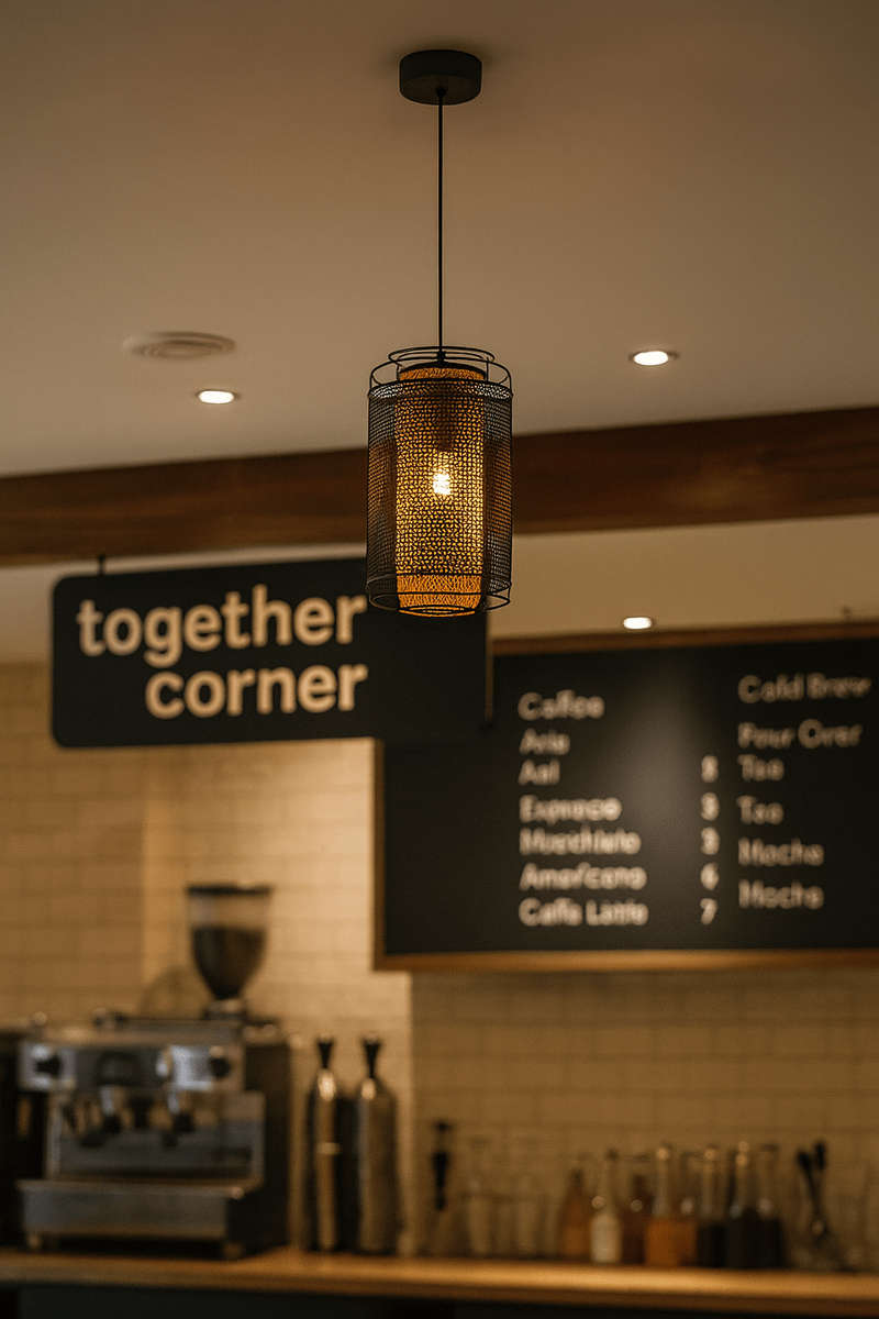 Boston Metal Pendant - Black & Gold