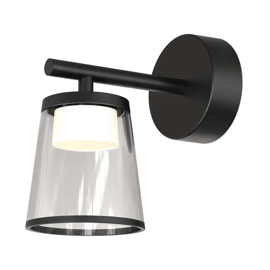 Black LED Outdoor Wall Light - IP65 Warm White