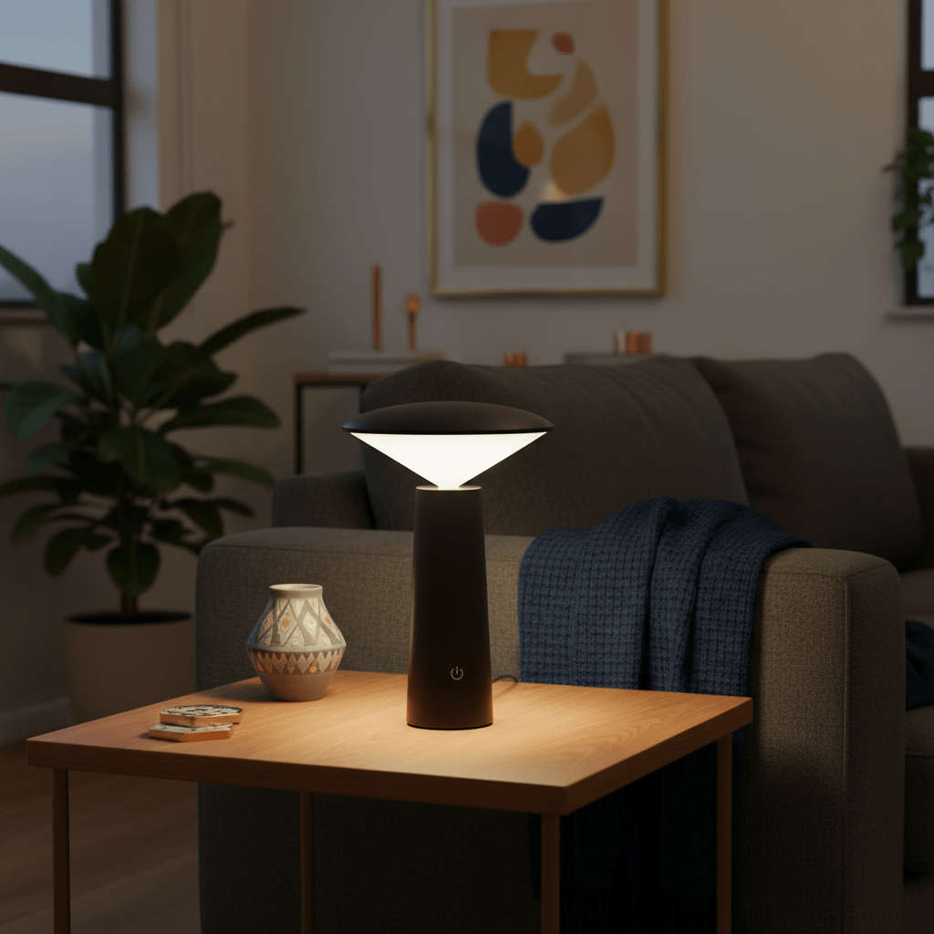 Rechargeable Mini LED Table Lamp - Black