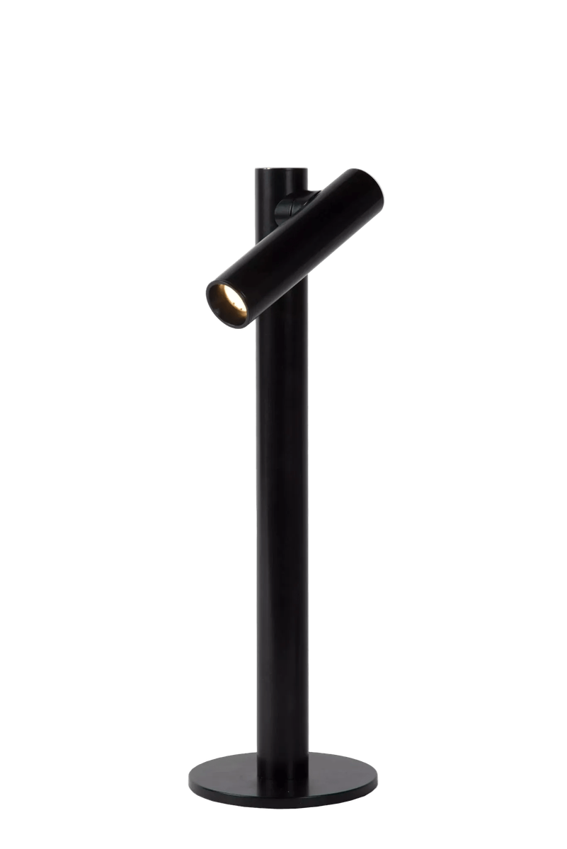 Zoom Rechargeable Black Table Lamp