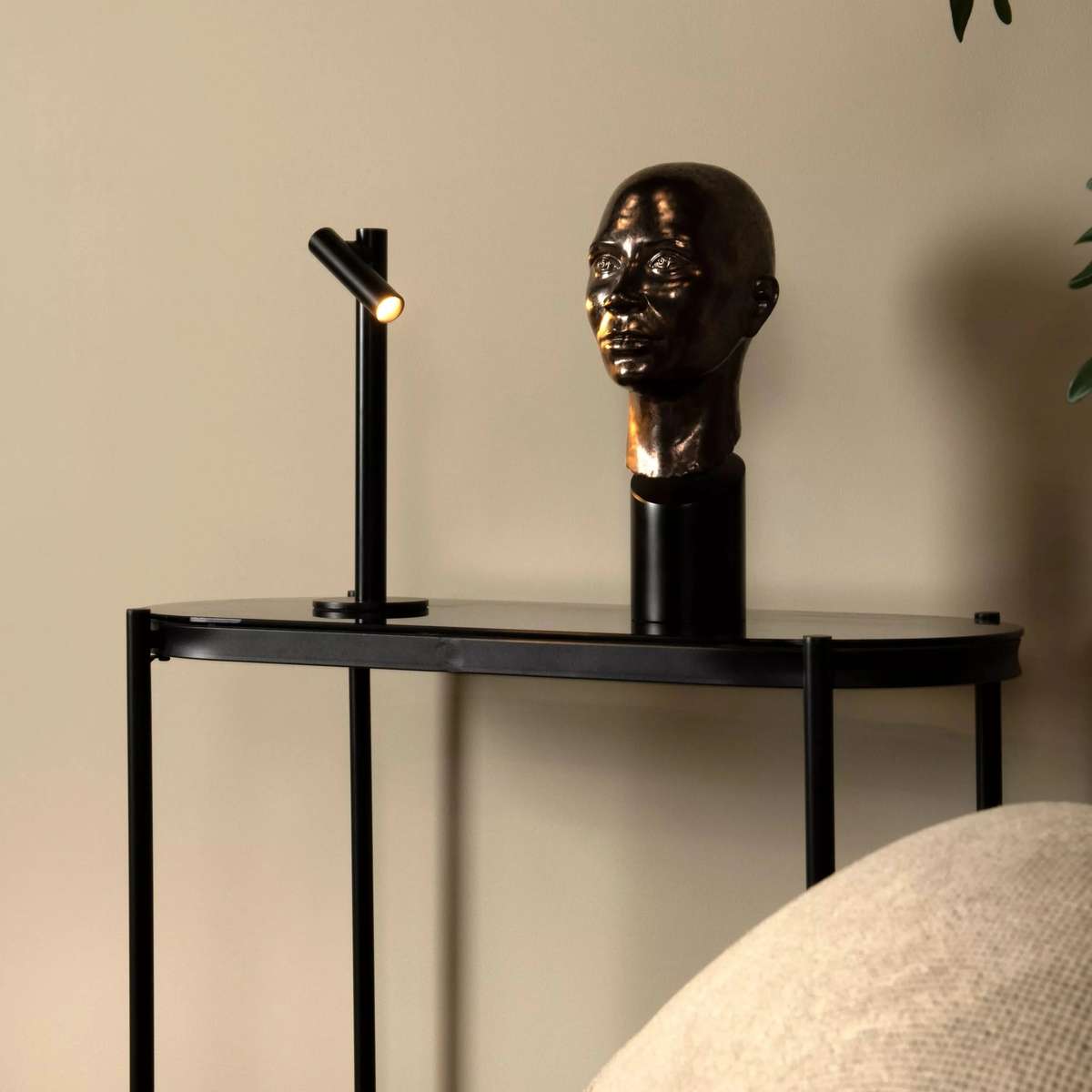 Zoom Rechargeable Black Table Lamp