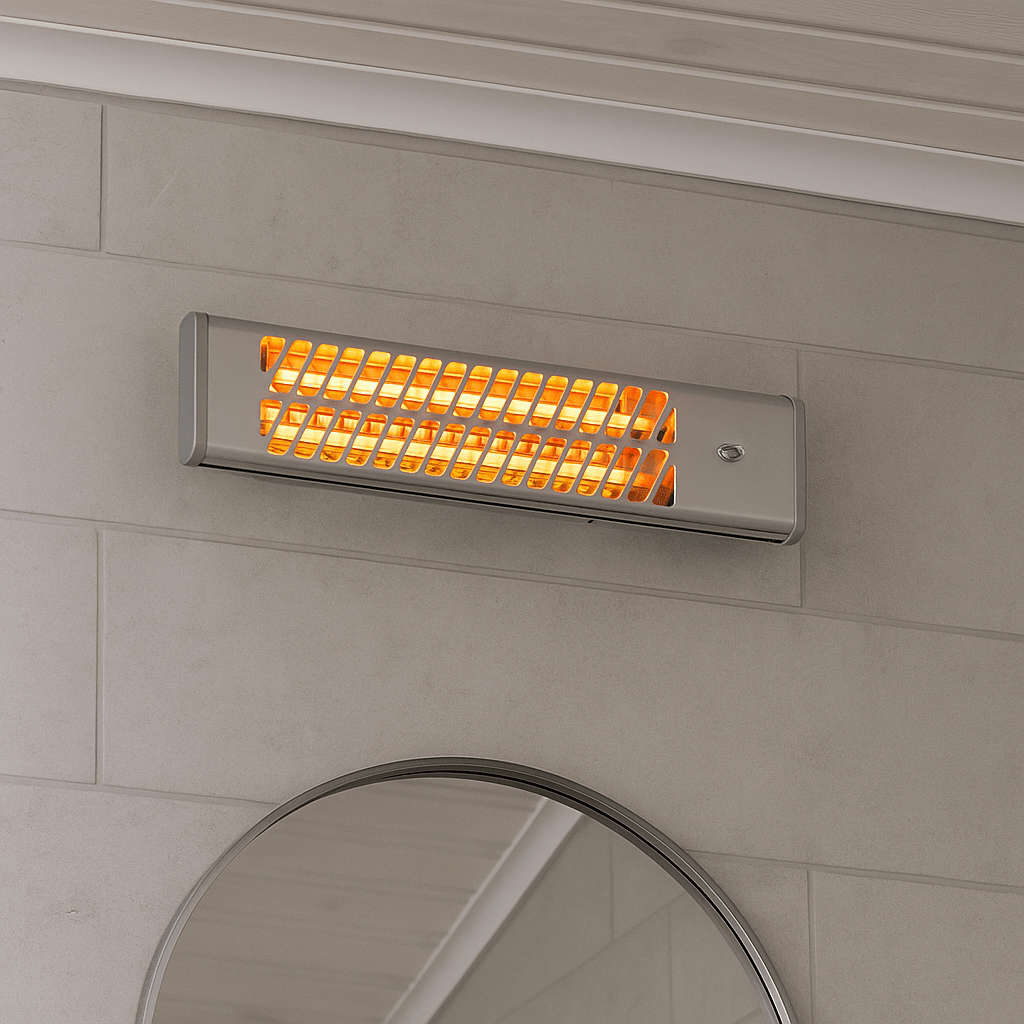 Radiant Silver Bathroom Heater Quartz IP20