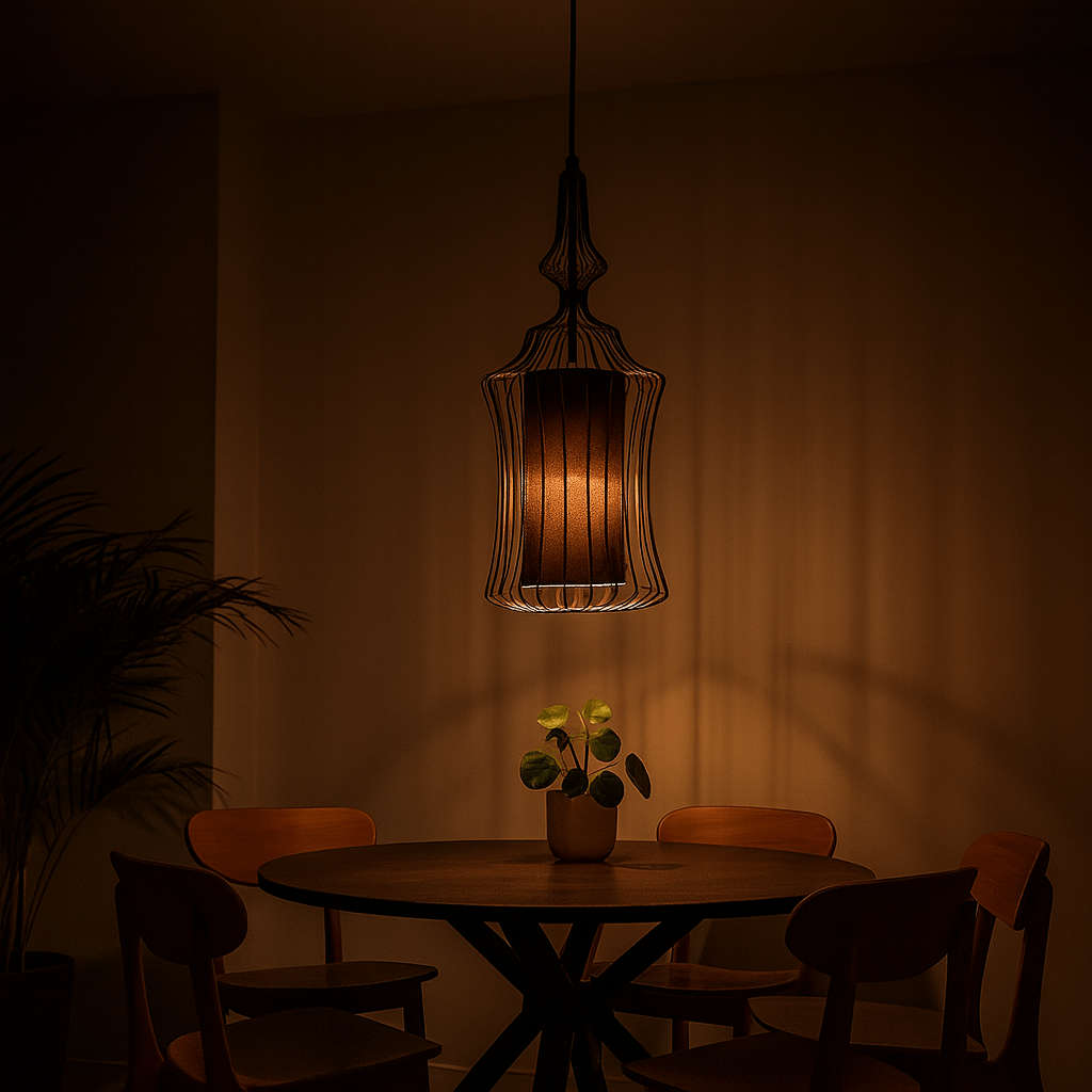 Tokyo 1 Black Wire Frame Pendant