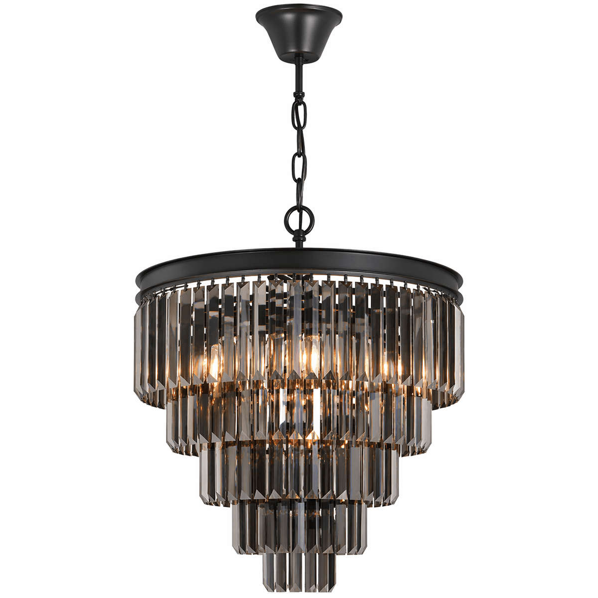 Charcoal Grey 5 Tier Crystal Chandelier