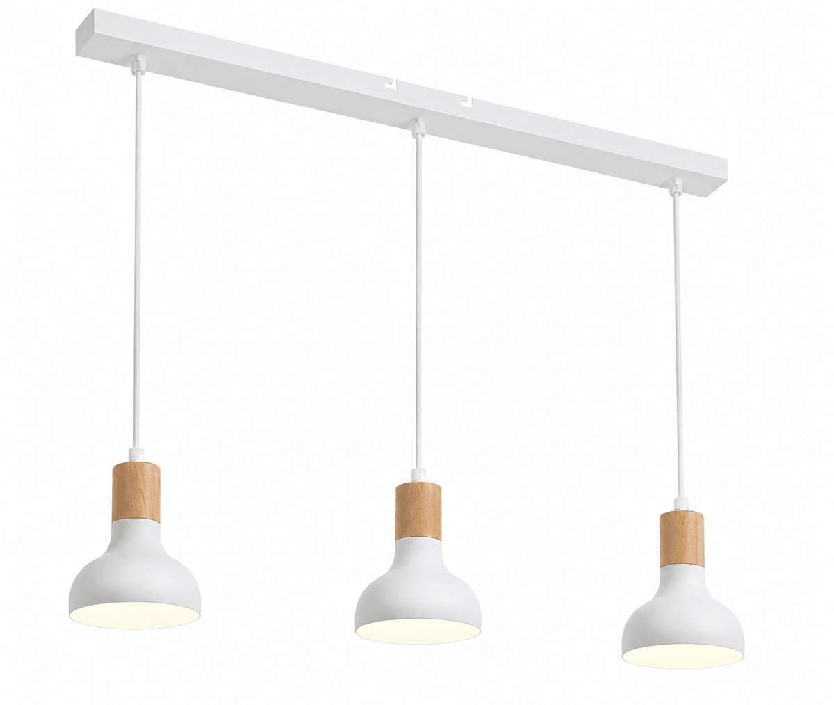 3 Light White Pendant with Adjustable Cords