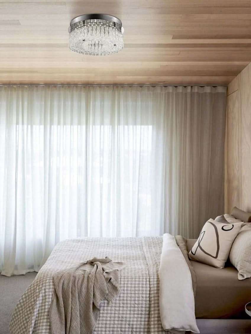 Hamish Chrome & Crystal LED Ceiling Light