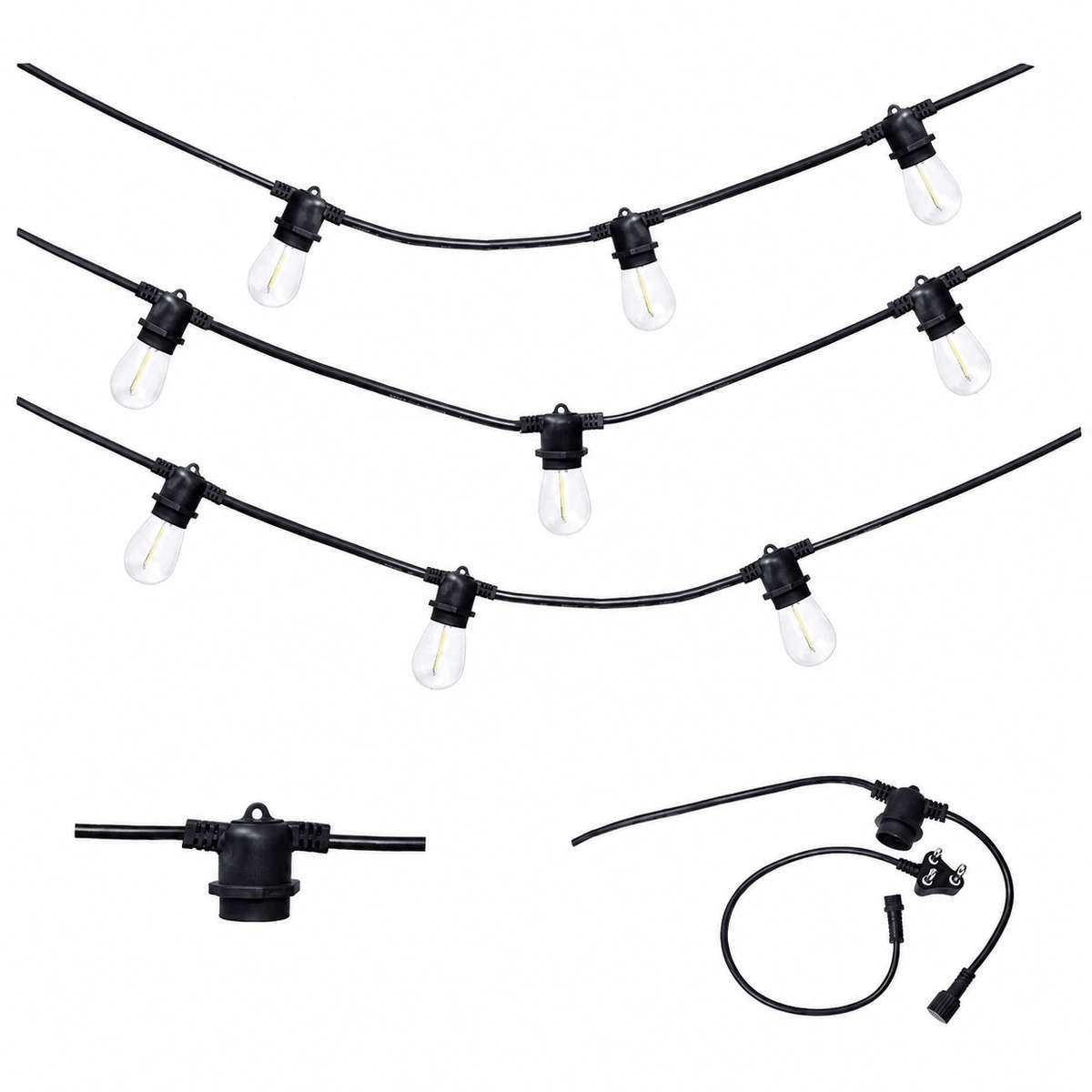 5 Meter Connectable Festoon Light Cable - Clear