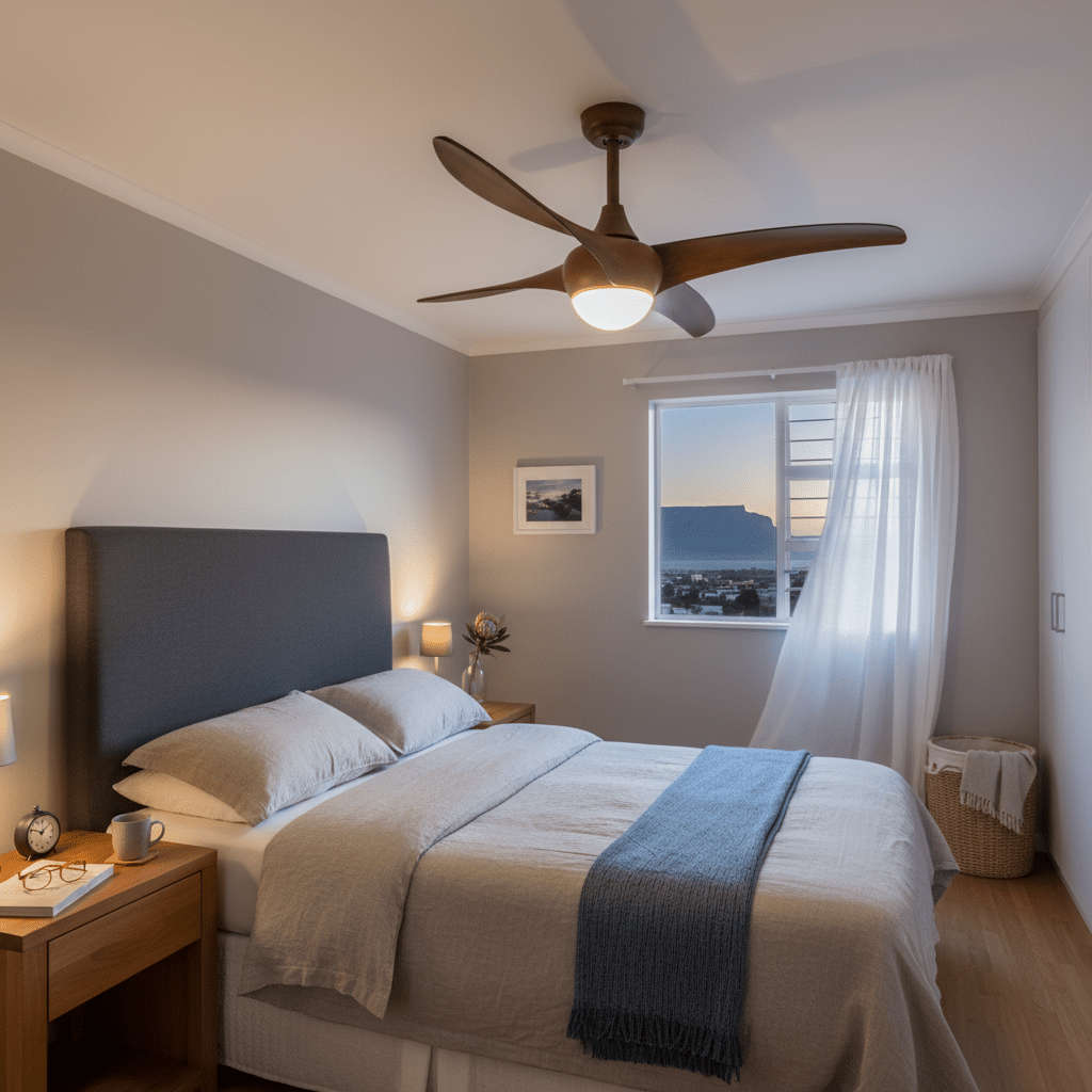 Steel & Acrylic LED Ceiling Fan with Wood Finish