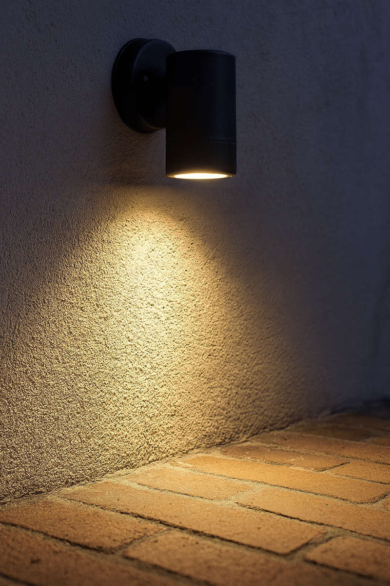 Black Outdoor Wall Light - Down-Facing