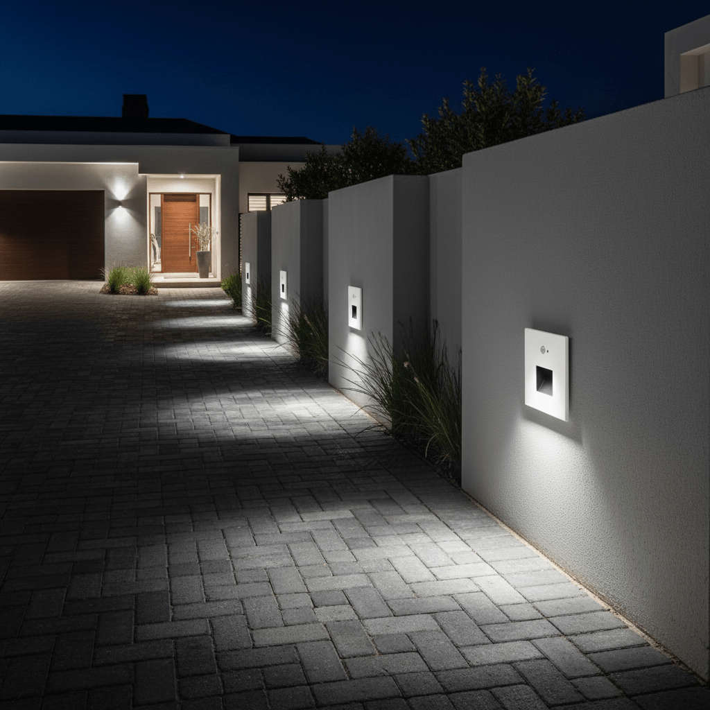 White Orion Window Square LED Footlight - CCT Motion Sensor