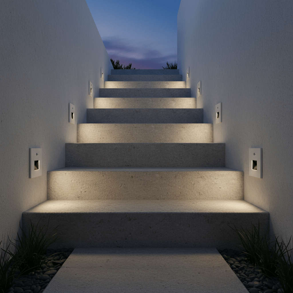 White Orion Window Square LED Footlight - CCT Motion Sensor
