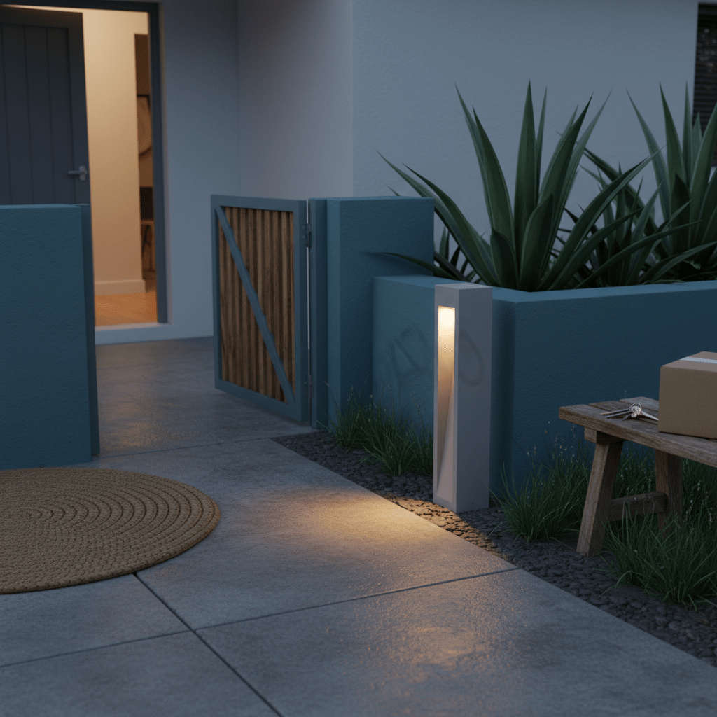 Natural Concrete LED Bollard, 9W, 3000K, IP65