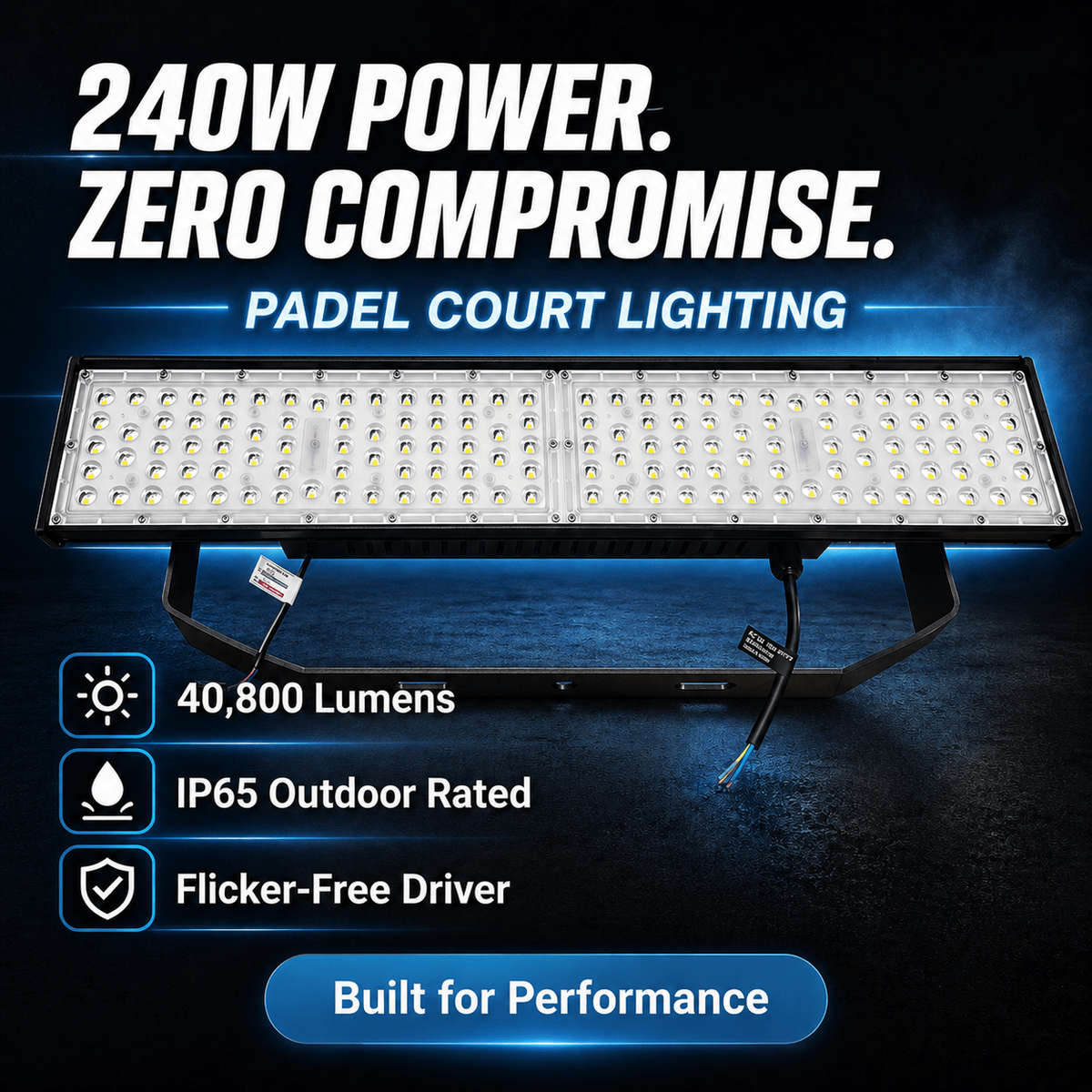 240W Padel Delta Linear LED Floodlight - IP65 (5700K)