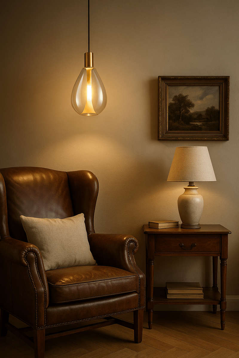 Smoke LED Glass Pendant Medium Balloon