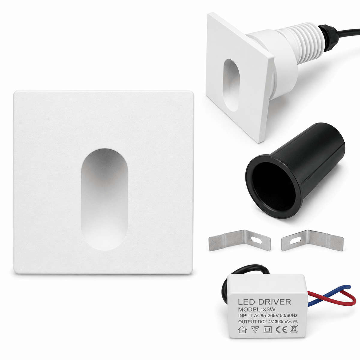 Square Warm White LED Recessed Step Light - IP54
